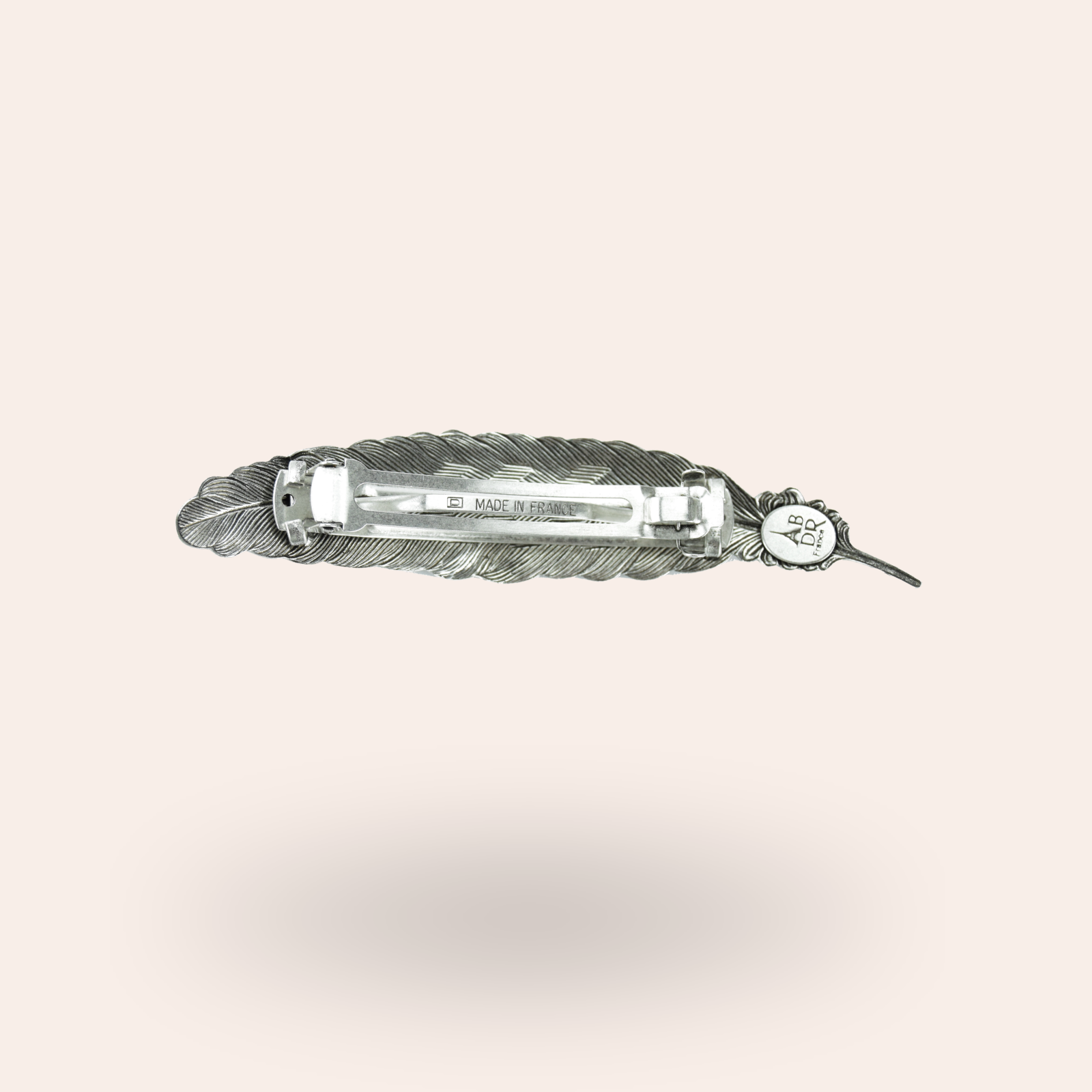 Barrette Plume Argentée