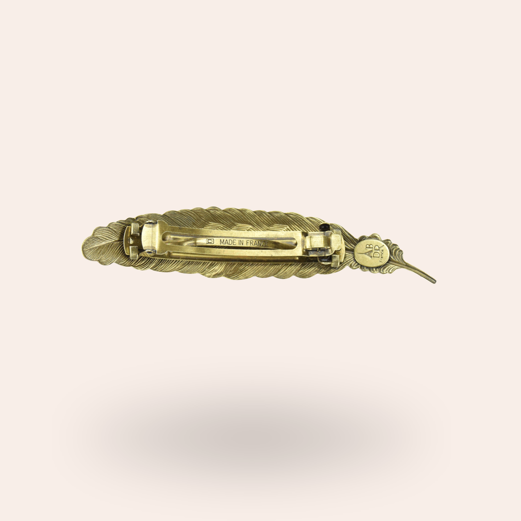 Barrette Plume Laiton