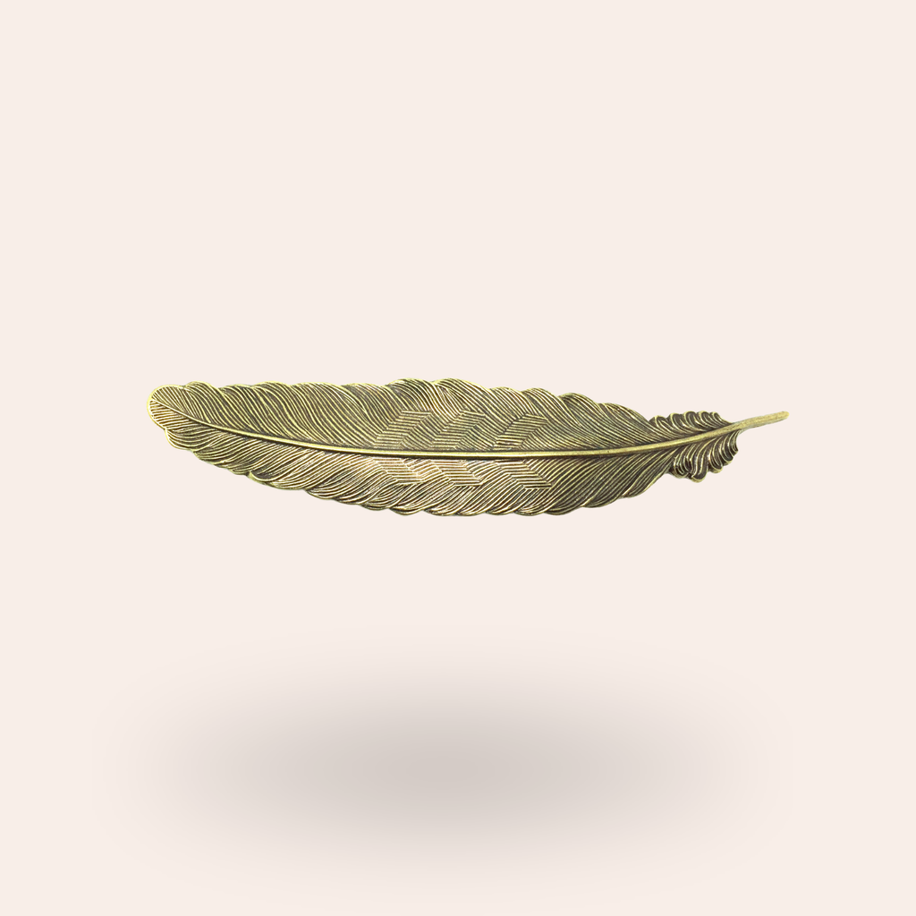 Barrette Plume Laiton