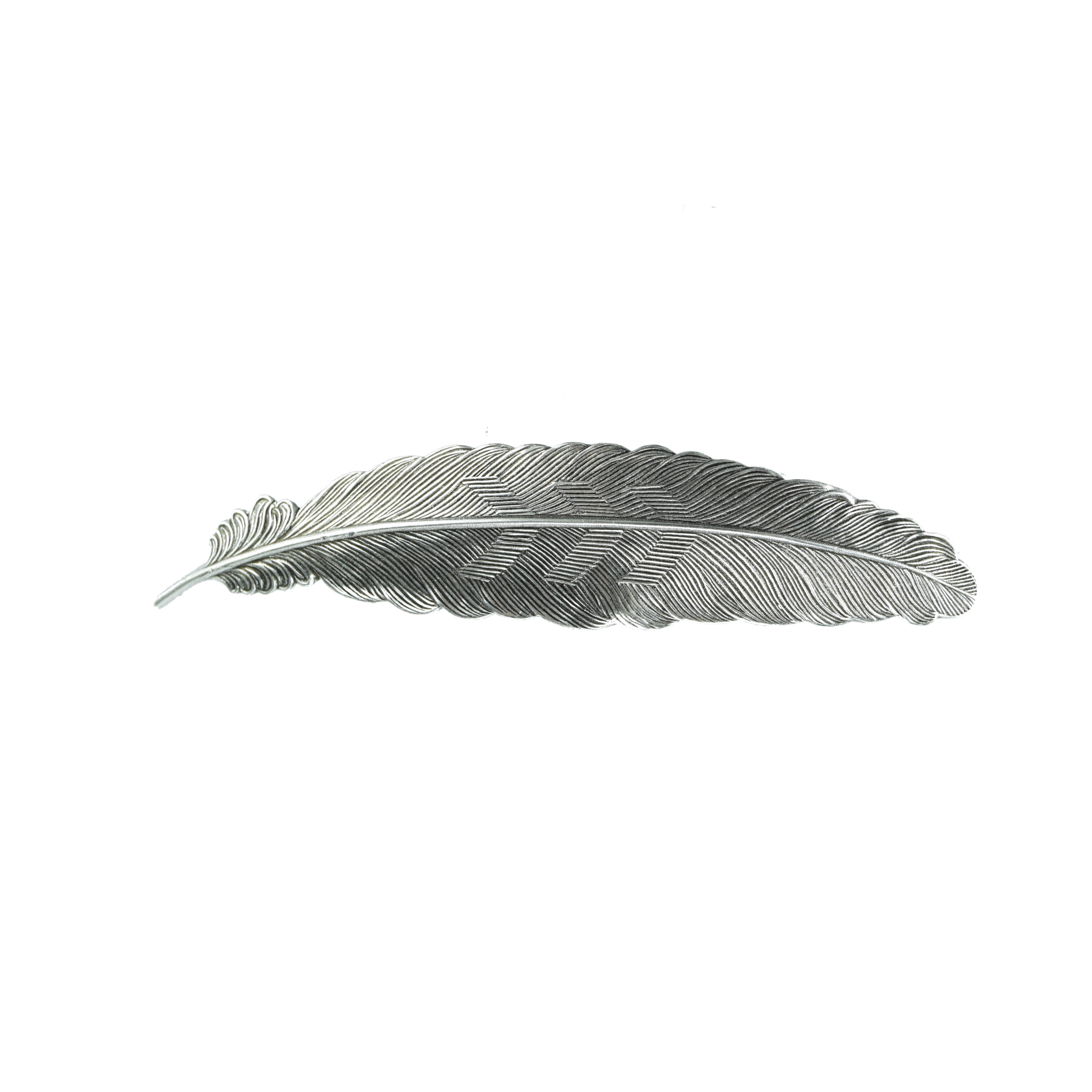 Barrette Plume Argentée