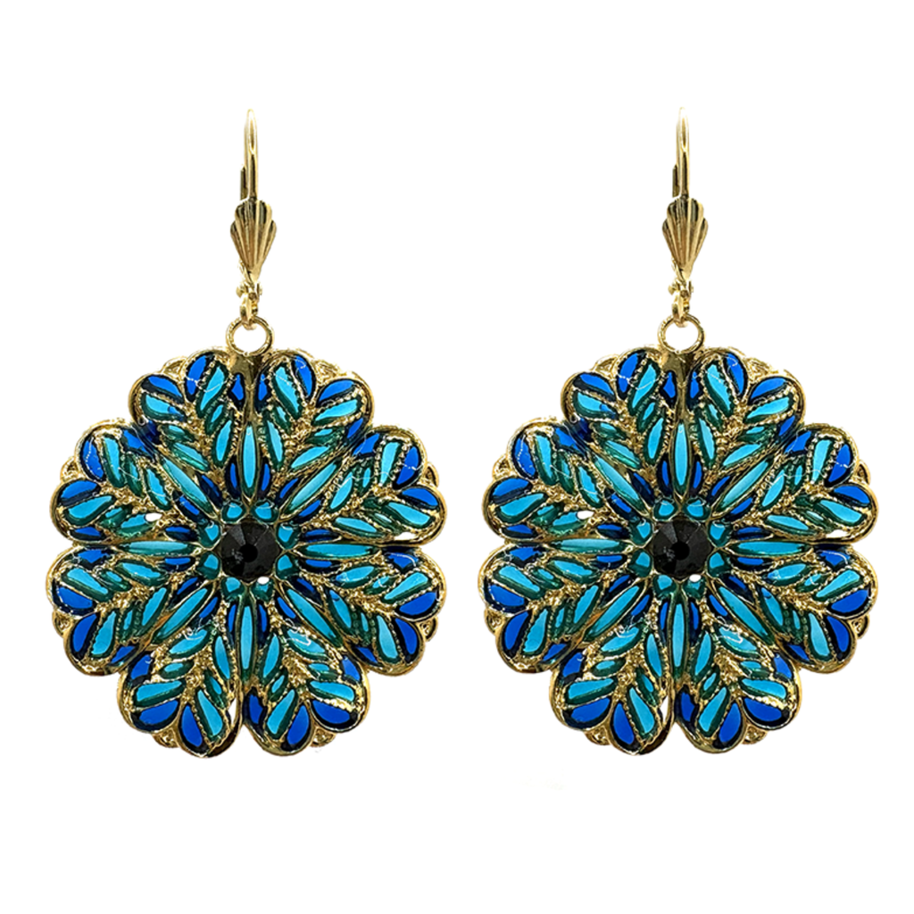 Boucles d'oreilles Florale dorées