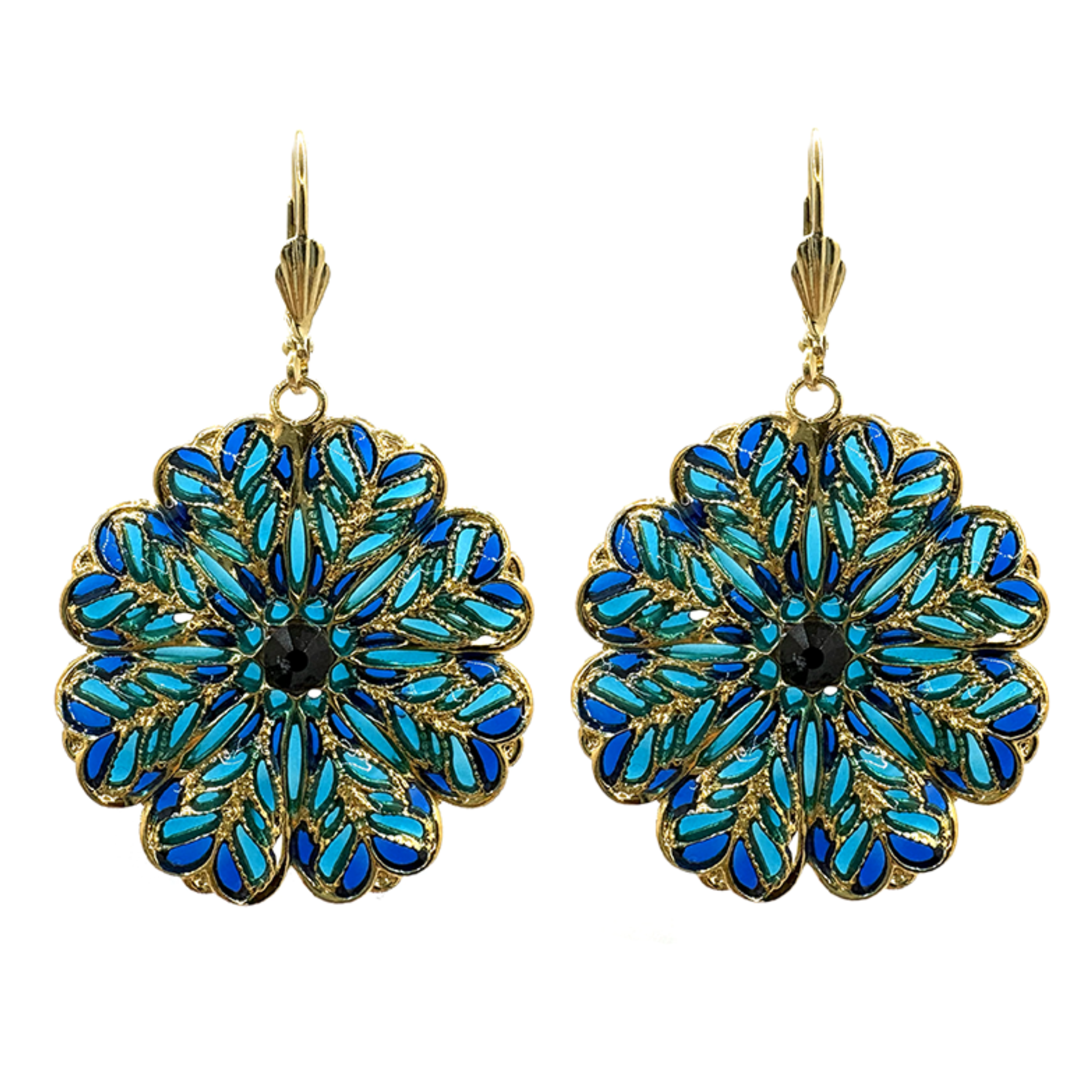 Boucles d'oreilles Florale dorées