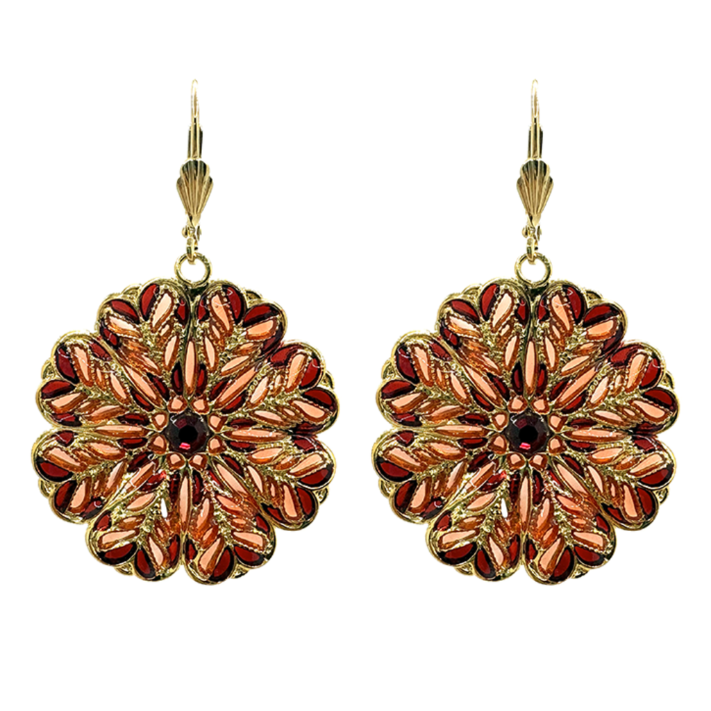 Boucles d'oreilles Florale dorées