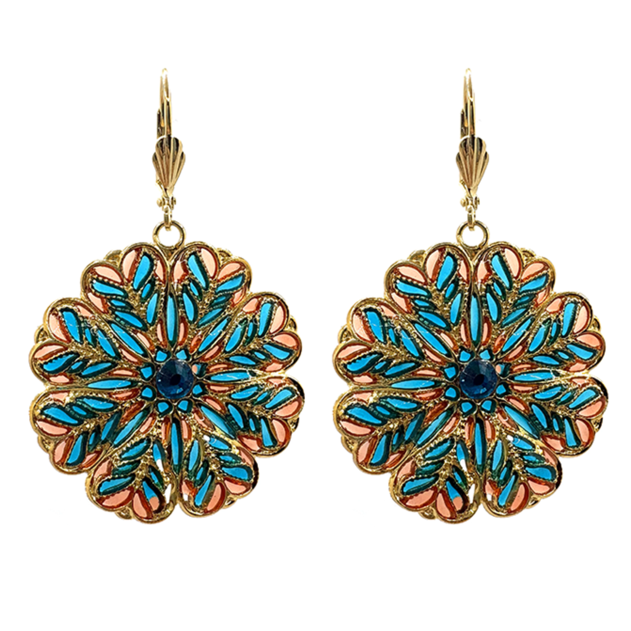 Boucles d'oreilles Florale dorées