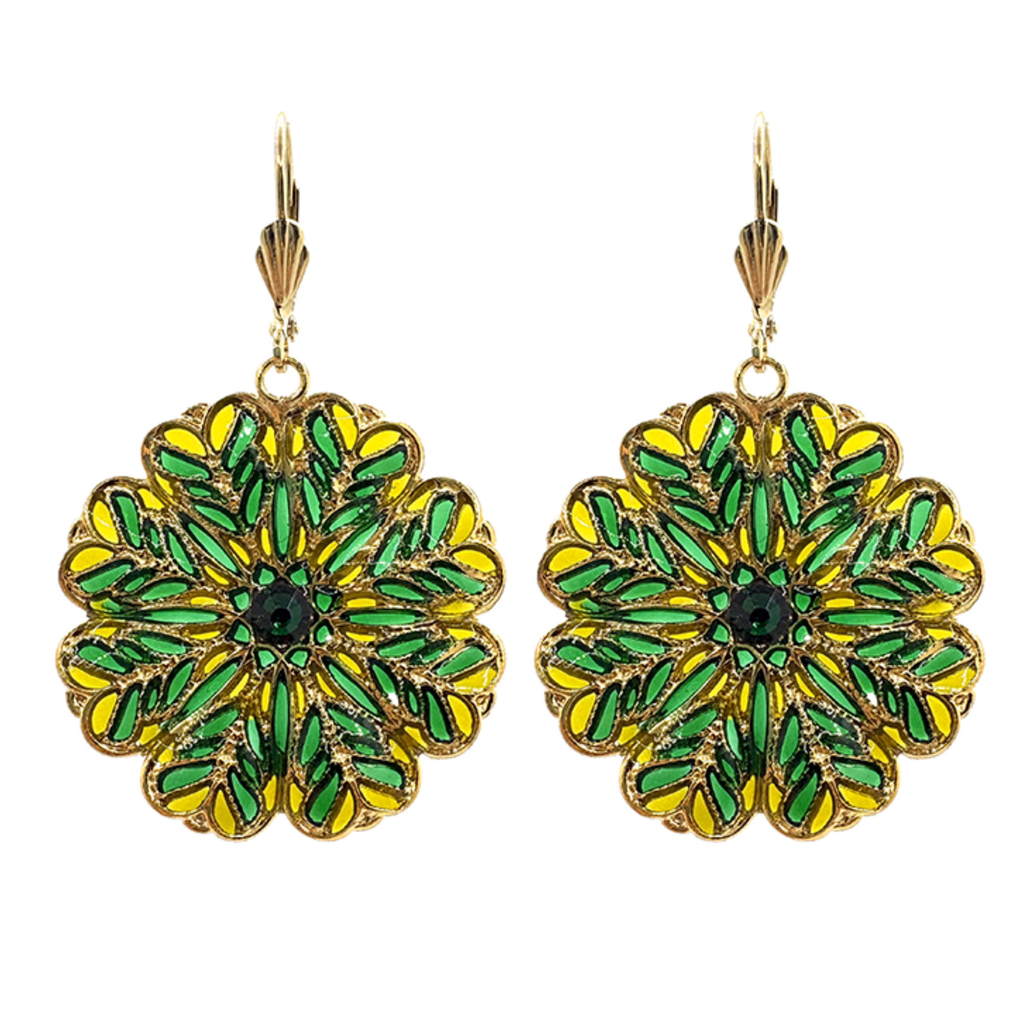 Boucles d'oreilles Florale dorées