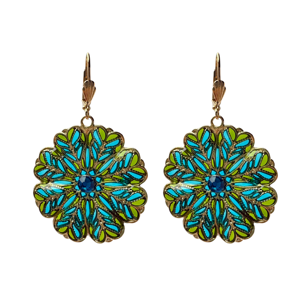 Boucles d'oreilles Florale dorées