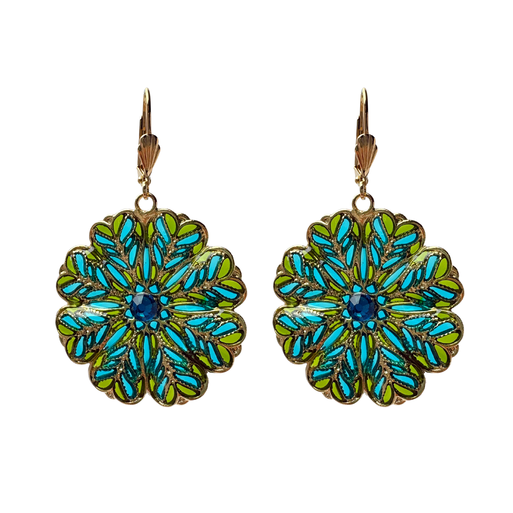 Boucles d'oreilles Florale dorées