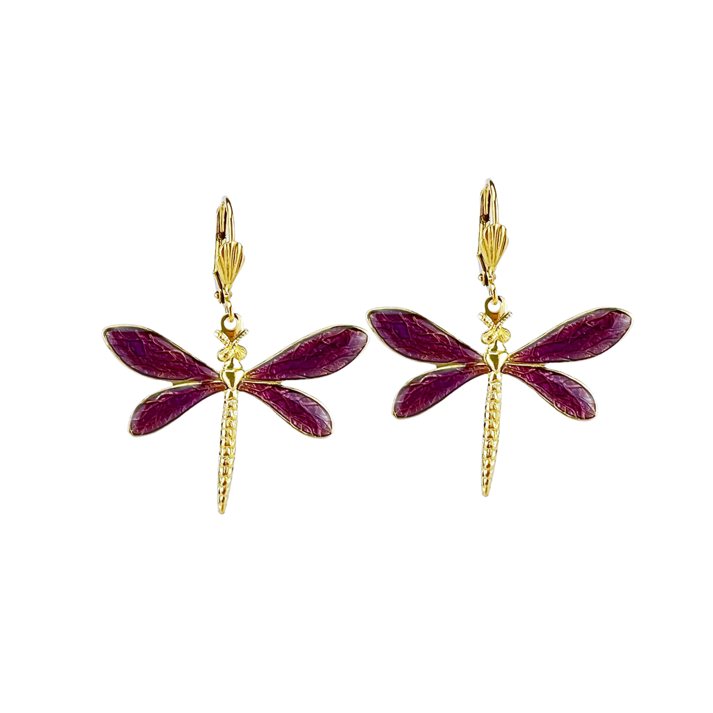 Gold Dragonfly Earrings
