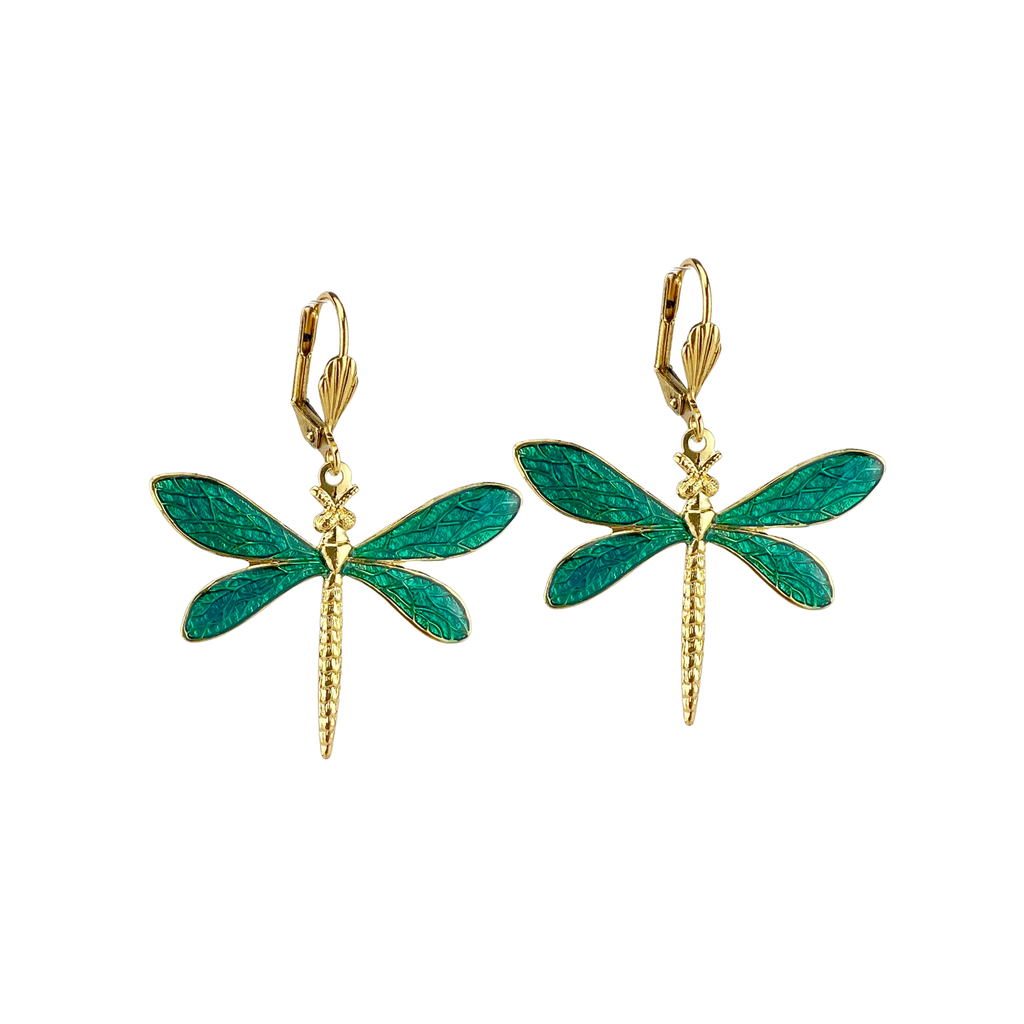 Gold Dragonfly Earrings