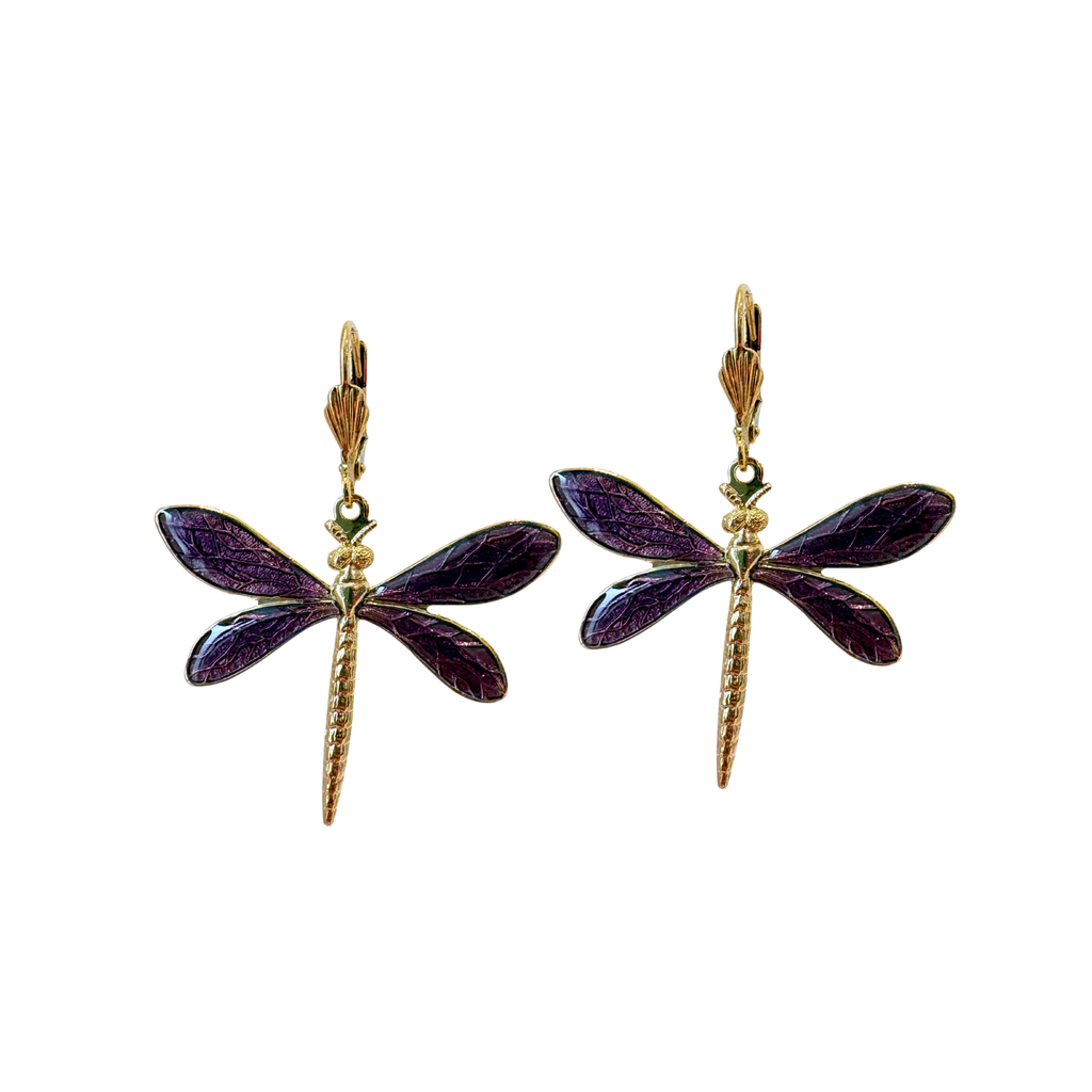 Gold Dragonfly Earrings