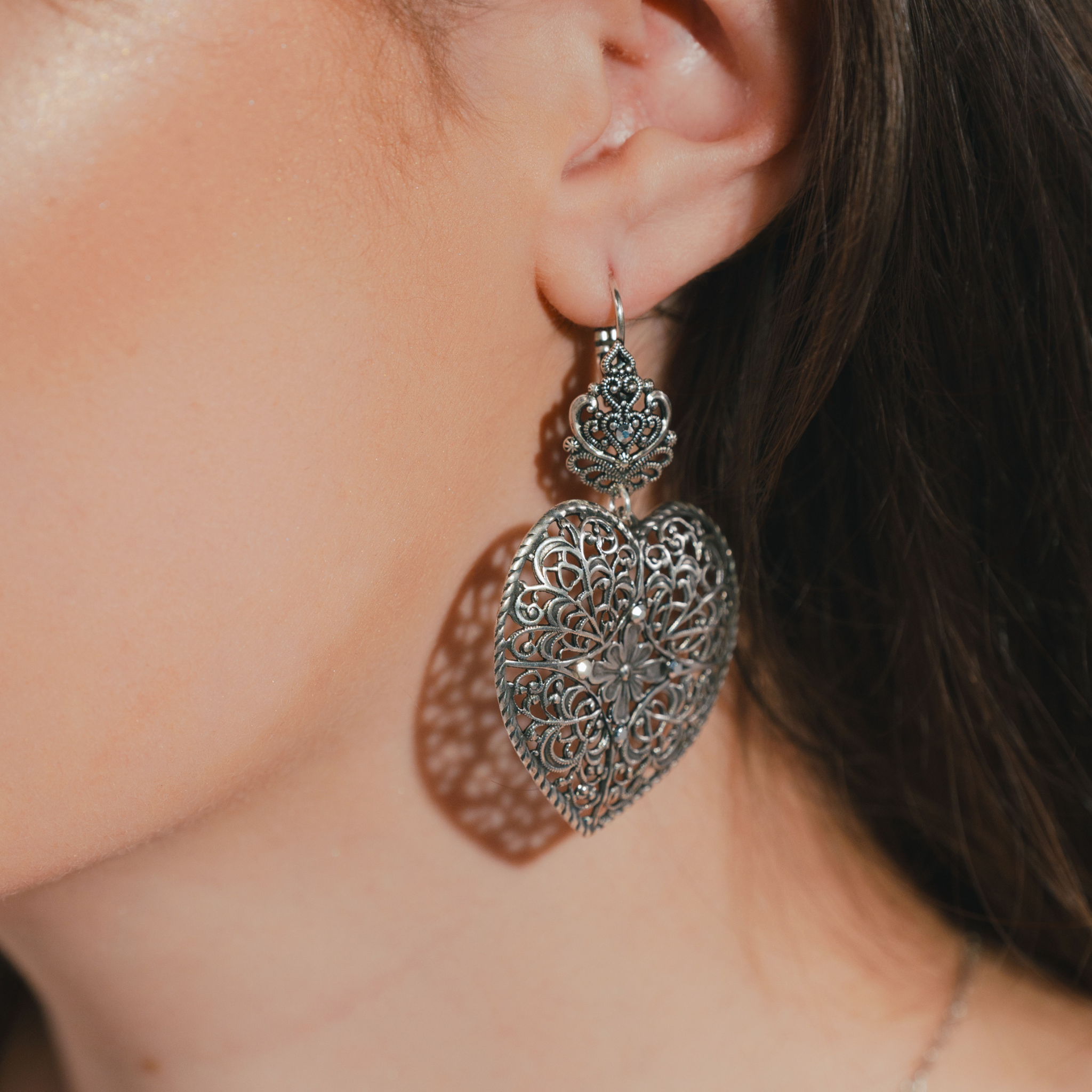 Boucles d'oreilles Love Love Argentées