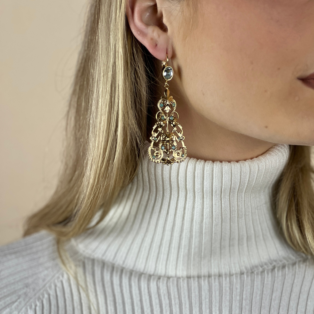 Boucles d'oreilles Reina Dorées