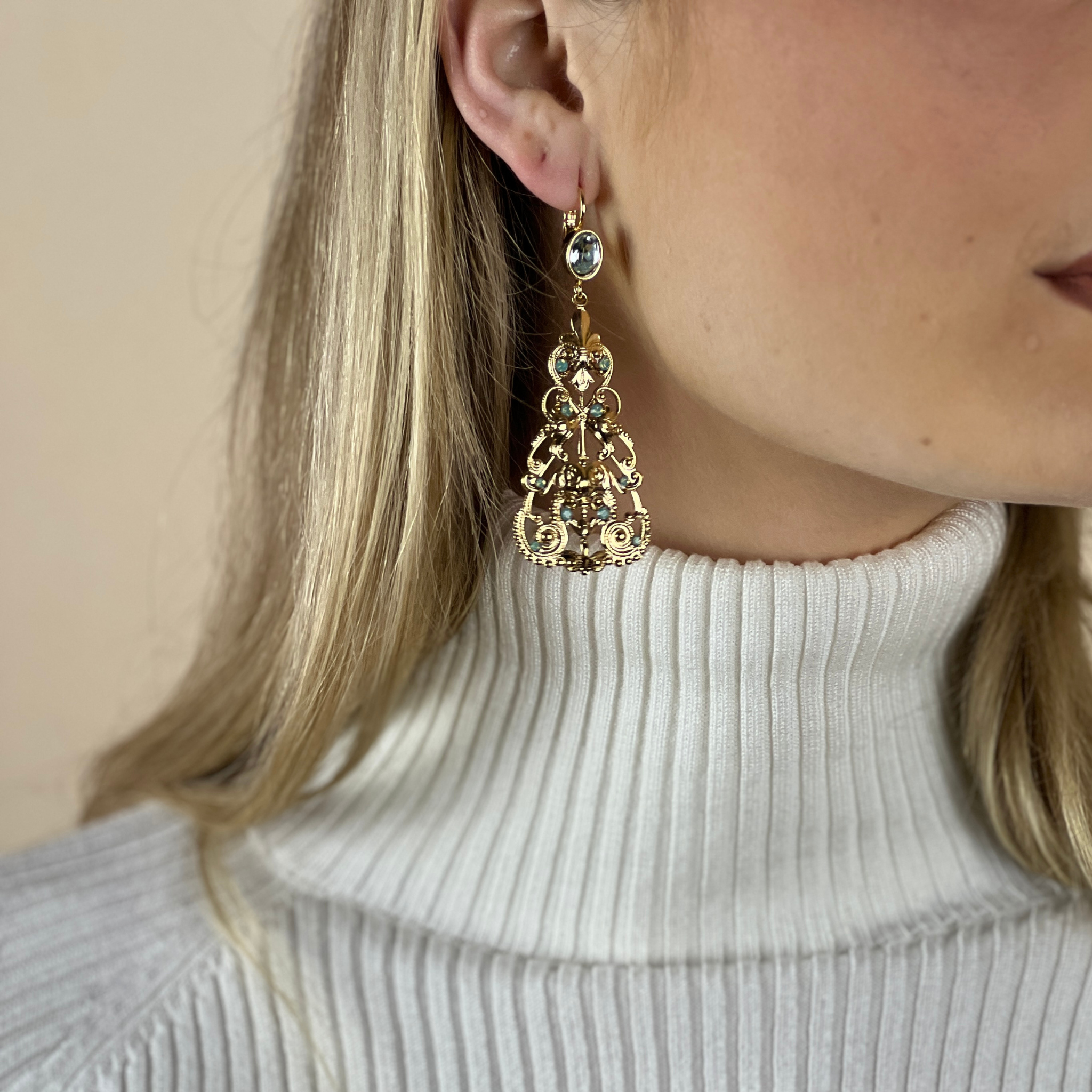 Boucles d'oreilles Reina Dorées