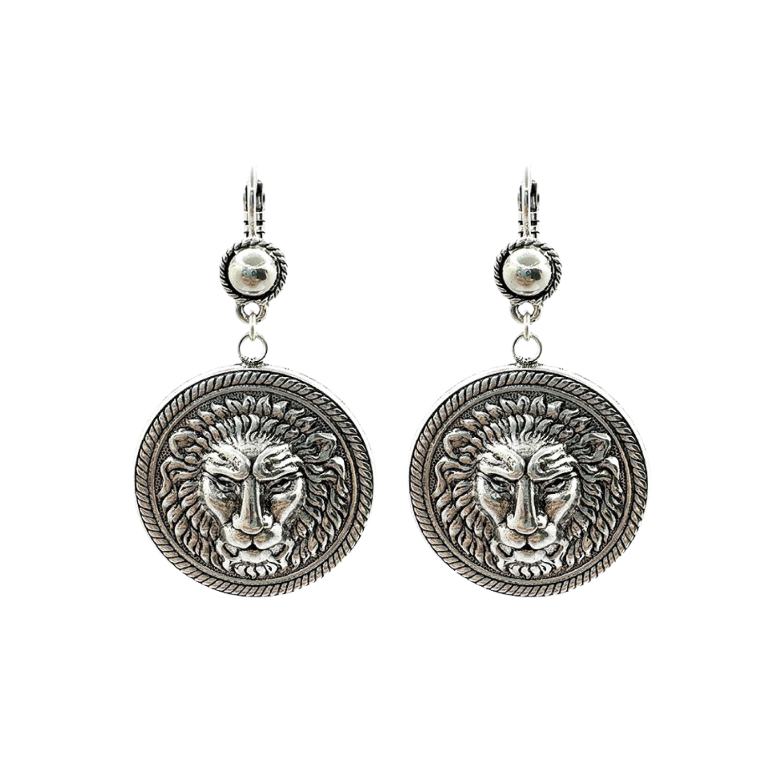 Boucles d'oreilles Lion Argentées