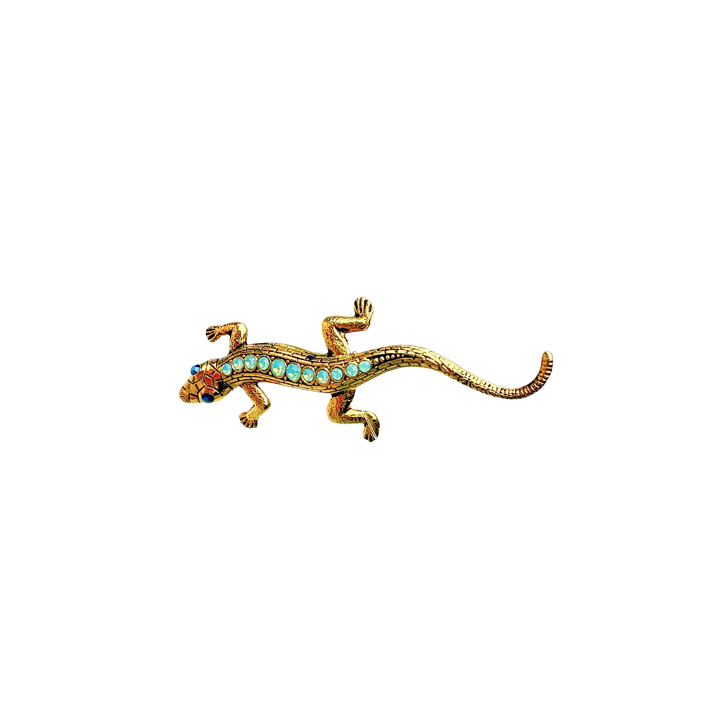 Broche Lézard dorée