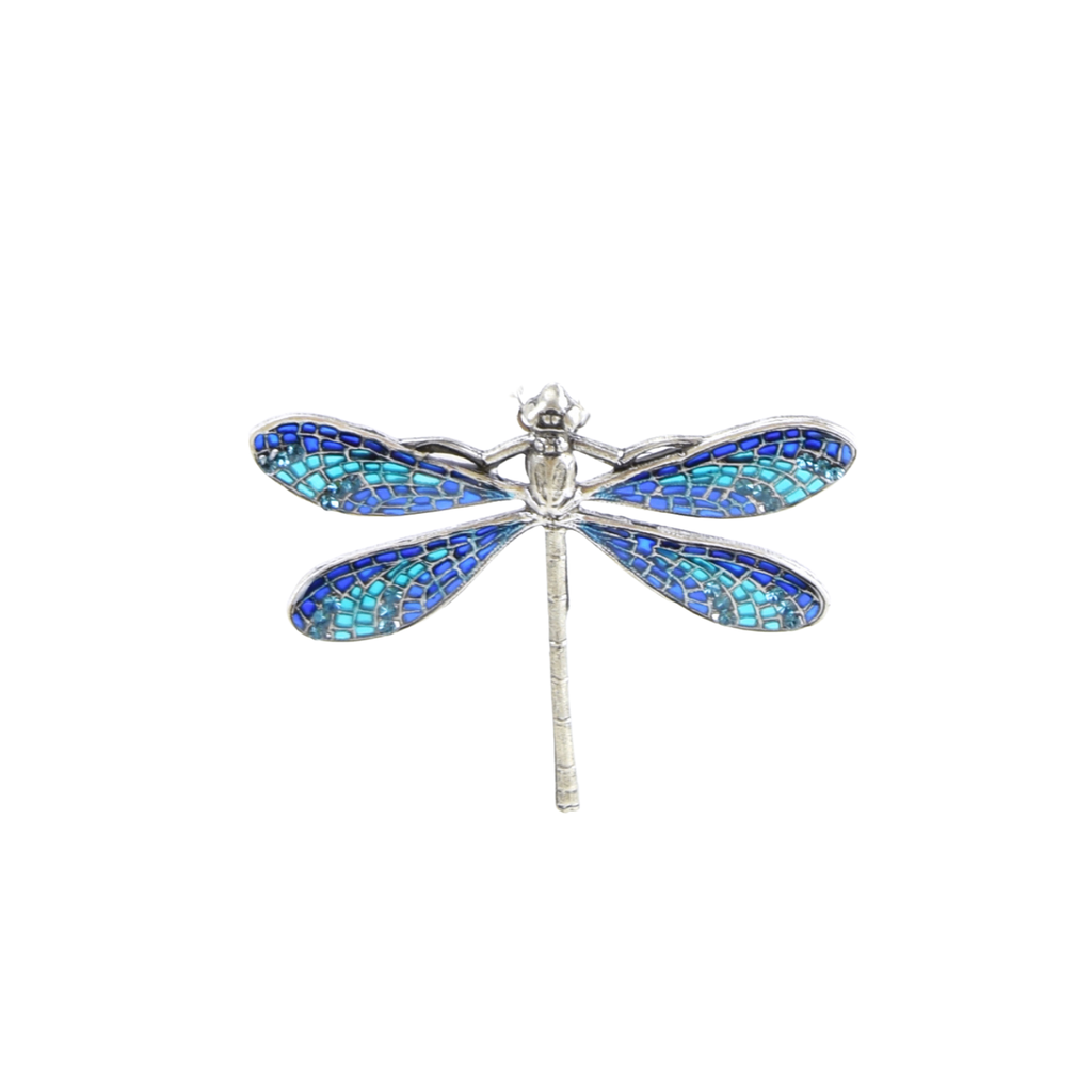 Broche Libellule vitrail