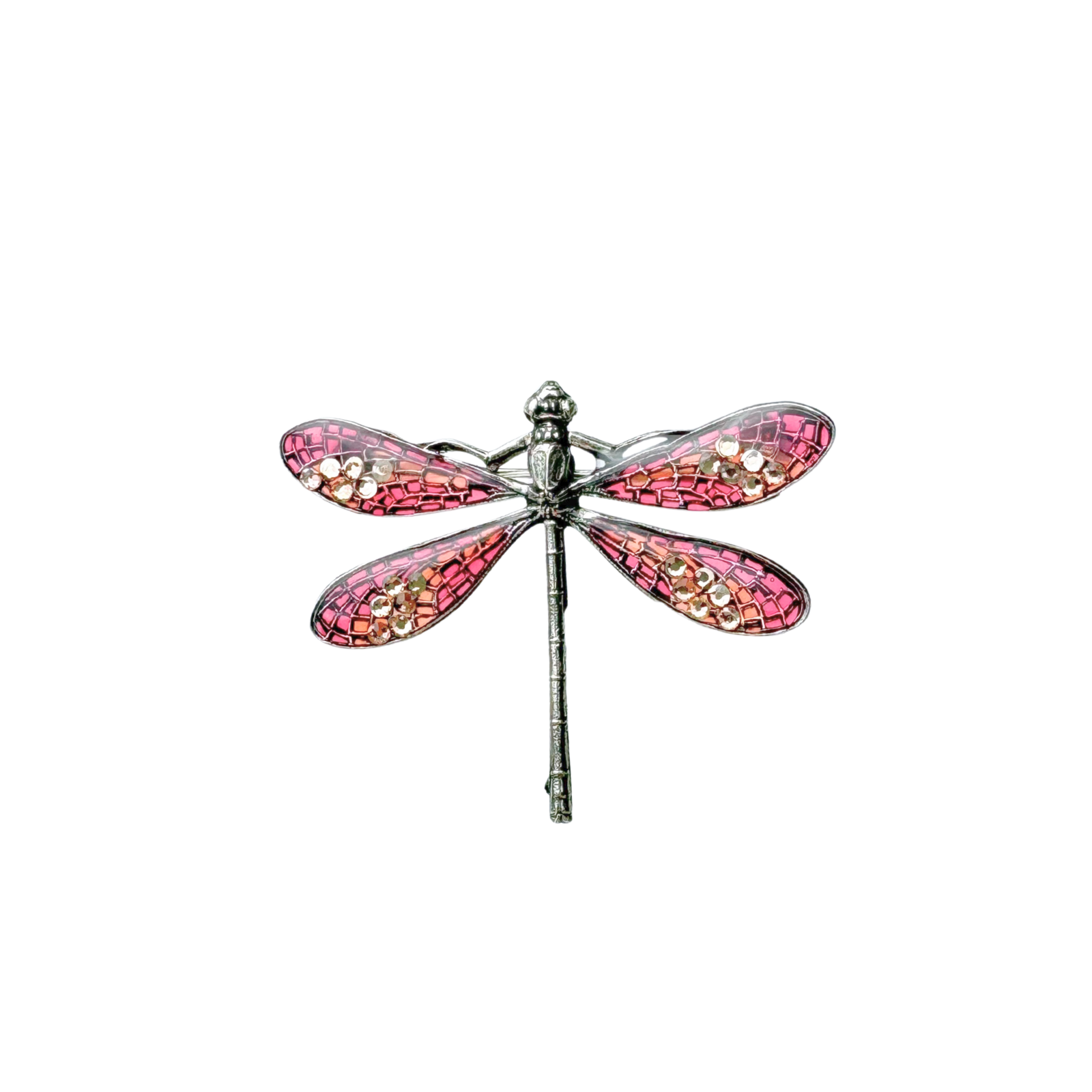 Broche Libellule vitrail