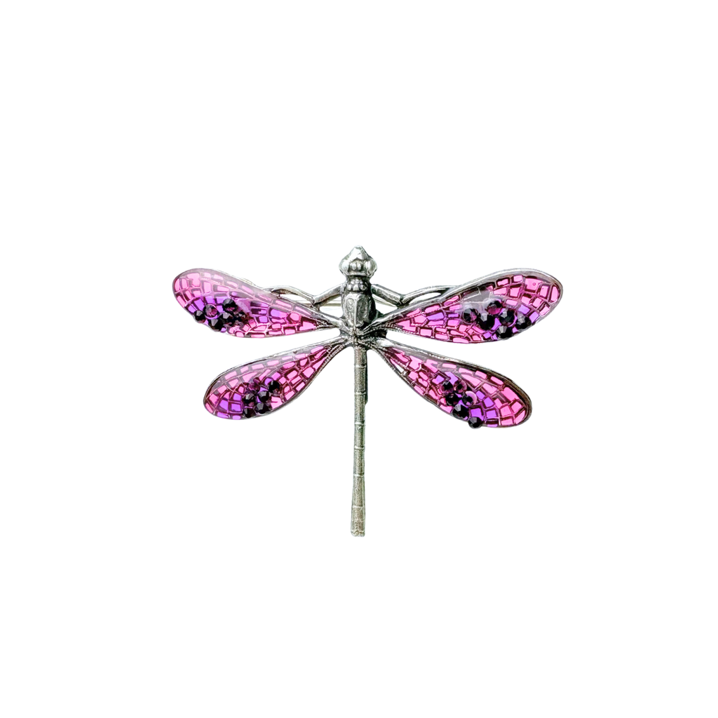 Broche Libellule vitrail