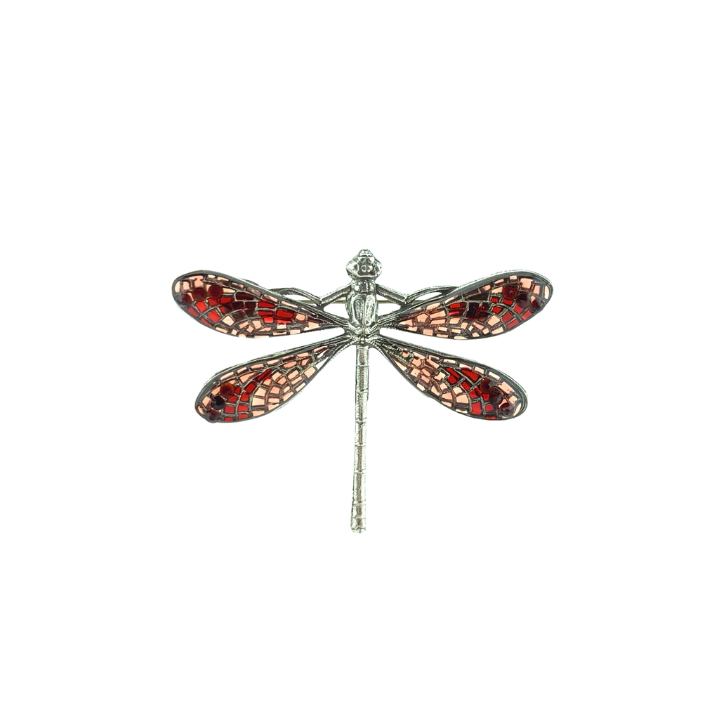 Broche Libellule vitrail