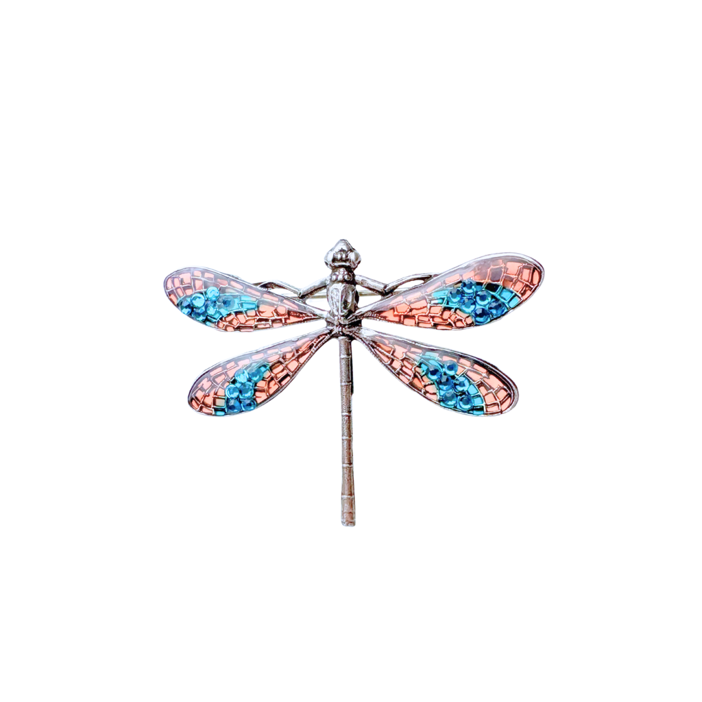 Broche Libellule vitrail