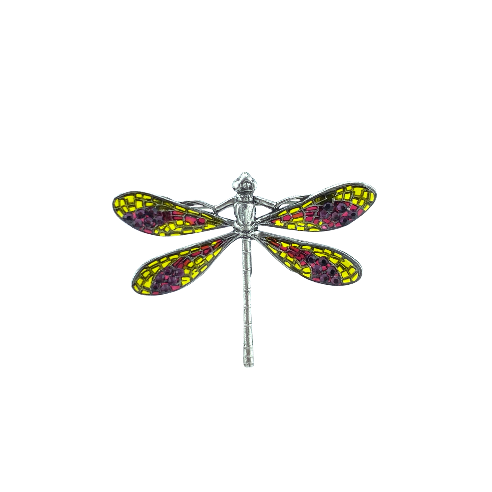 Broche Libellule vitrail