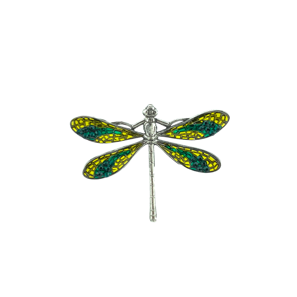 Broche Libellule vitrail
