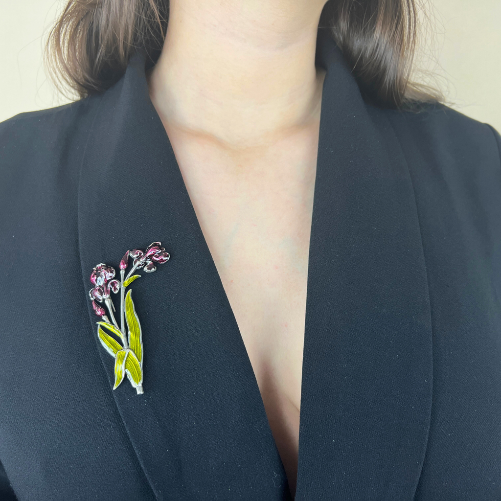 Broche Iris en fleur