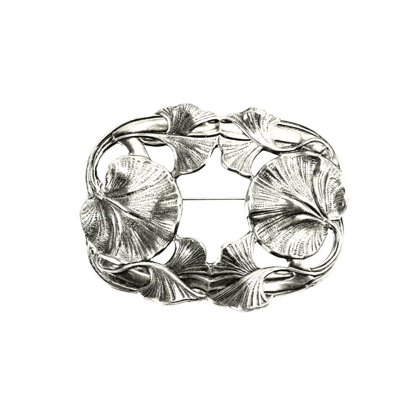 Broche Nénuphars argentée