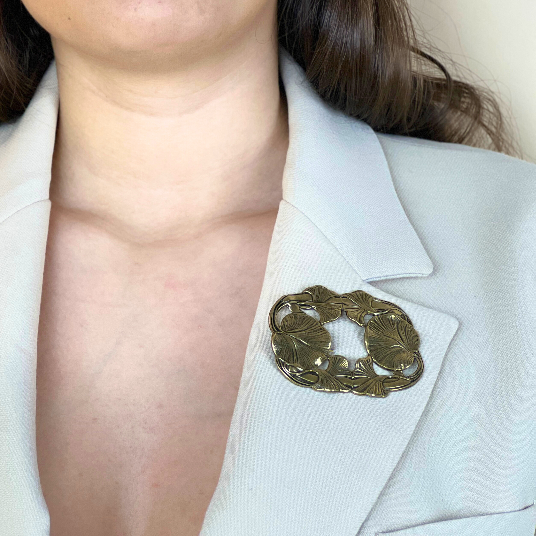 Broche Nénuphars Laiton