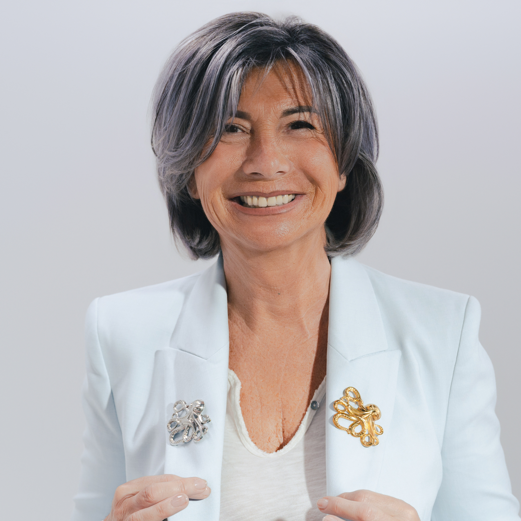 Broche Octopus Argentée