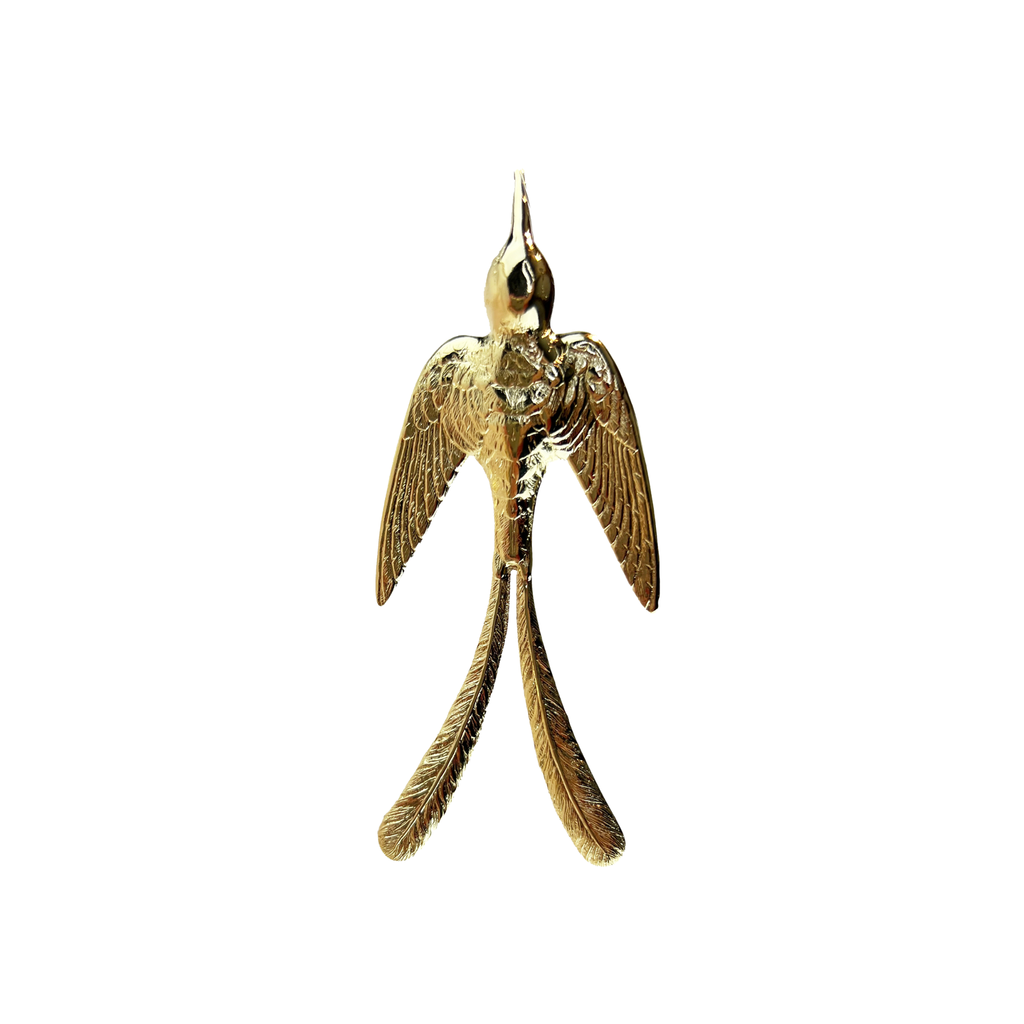 Broche Rossignol dorée