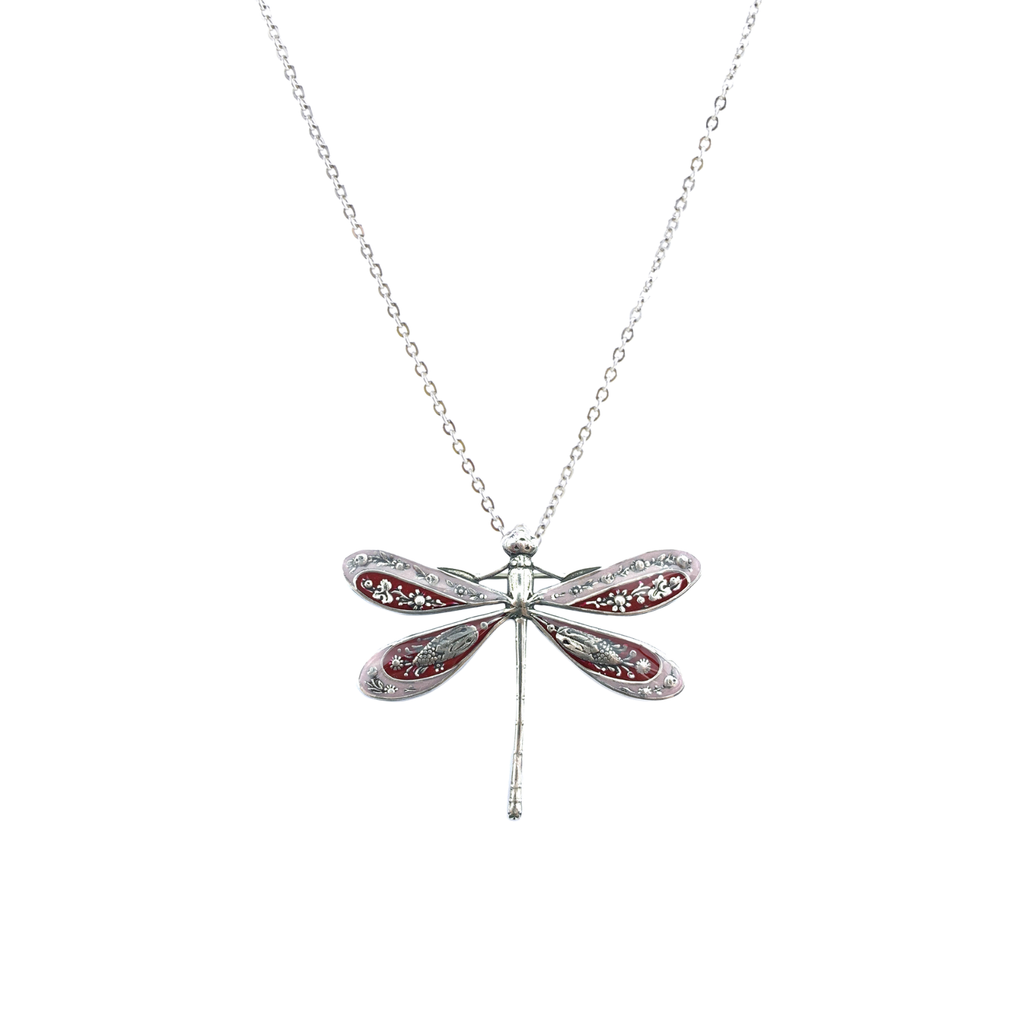 Collier Libellule gravée